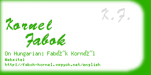 kornel fabok business card